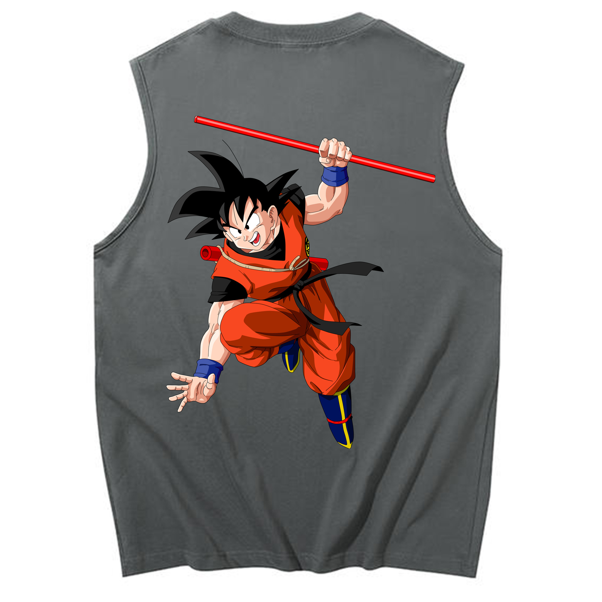 （画像用） ドラゴンボール 孫悟空（そん ごくう）Son Goku カカロット DRAGON BALL Kakarotto コットン100％タンクトップ（背面プリント）